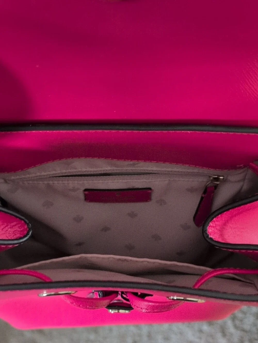 kate spade Vibrant Pink Leather Drawstring Backpack